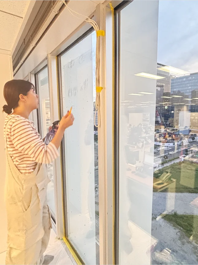 本社オフィスでのトライアル施工の様子
