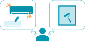 エアコン買い替えor窓断熱を検討するイメージ