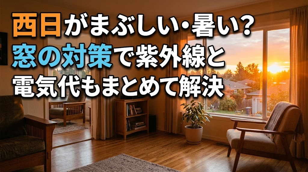 西日がまぶしい・暑い?窓の対策で紫外線と電気代もまとめて解決