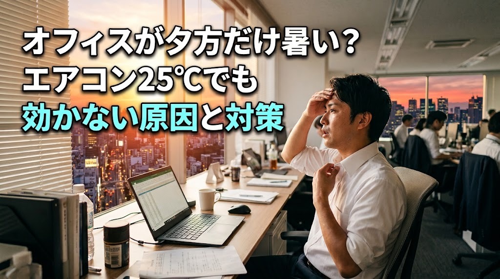 オフィスが夕方だけ暑い?エアコン25℃でも効かない原因と対策