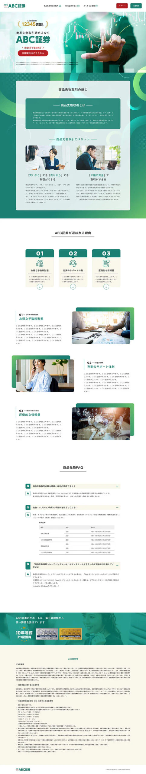 証券会社の商品先物取引口座開設LPのギャラリー画像1