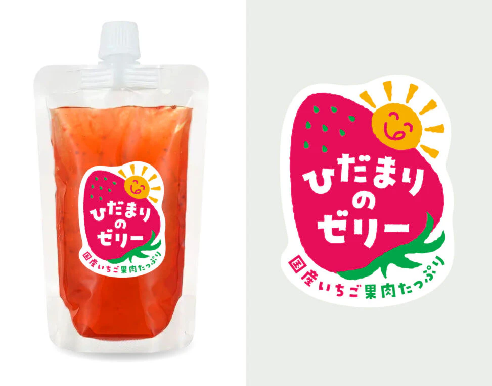 いちごゼリーのパウチパッケージシール