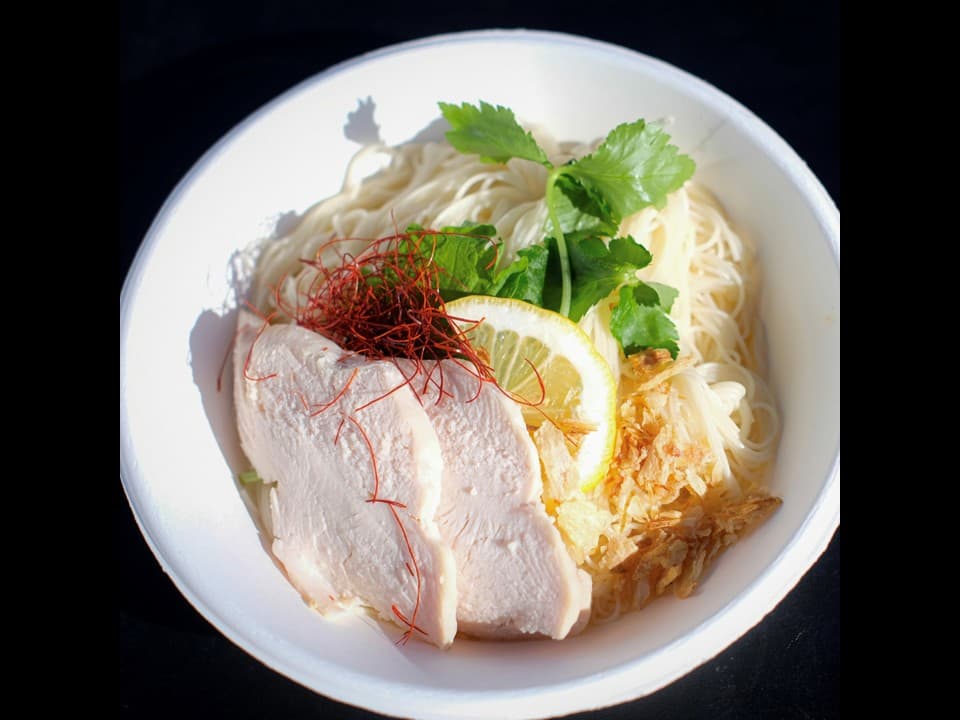 自家製葱油の油素麺