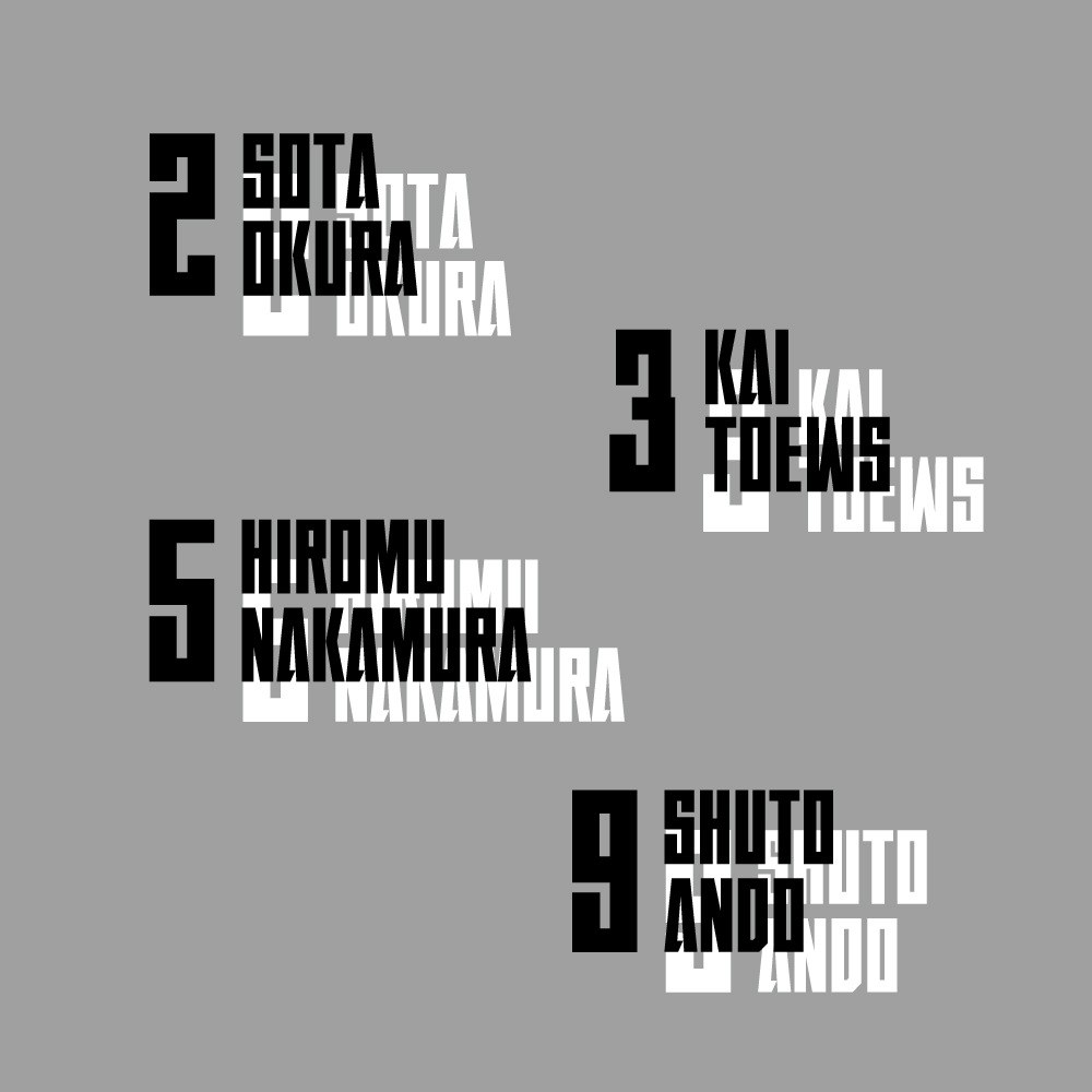 ネームナンバー圧着シート（2枚セット）