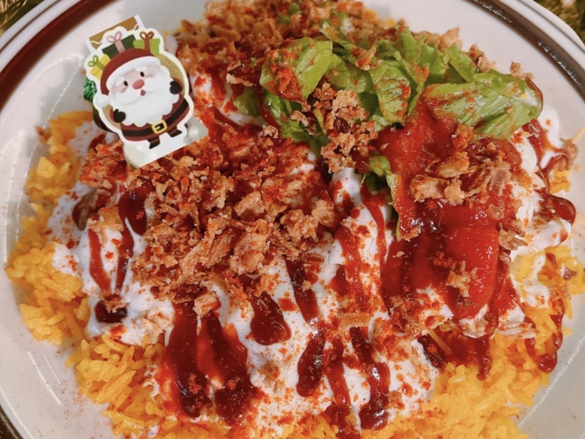 クリスマスBOX入りチキンオーバーライス