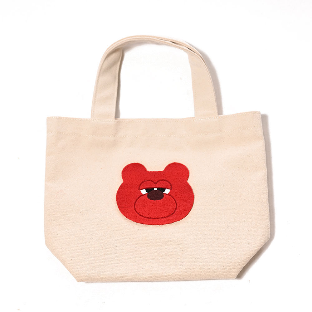 ブラシ刺繍ランチトート