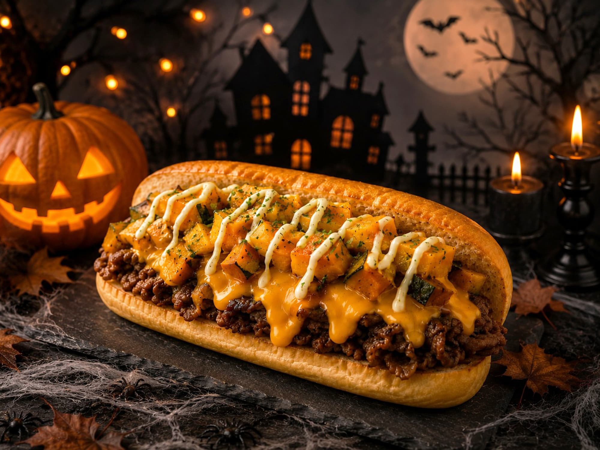 【Halloweenグルメ】パンプキンマヨチーズステーキ