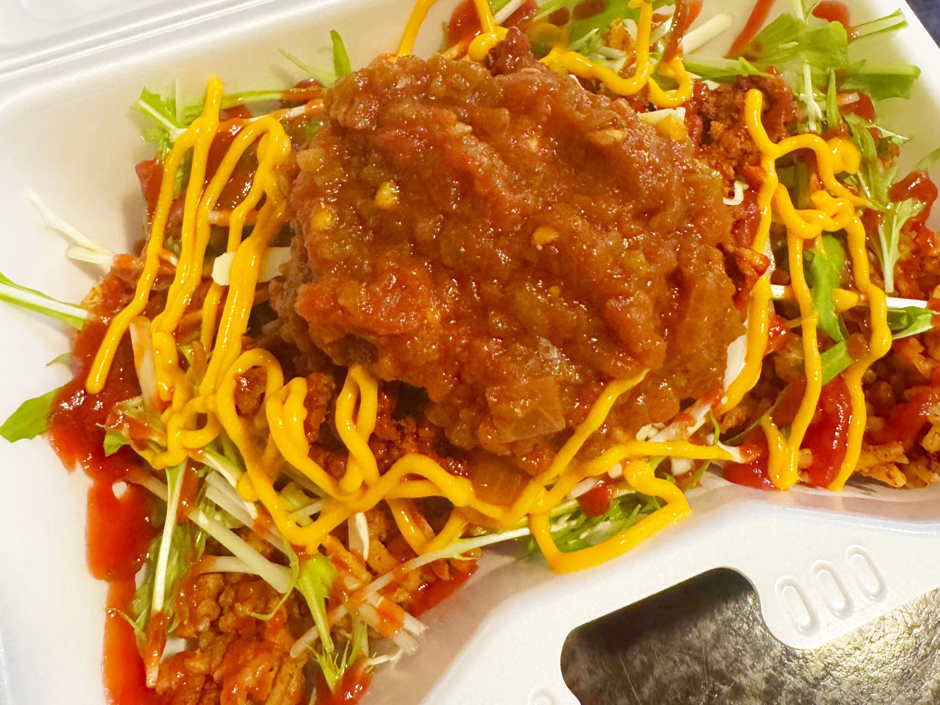 辛さ0の真っ赤なタコライス