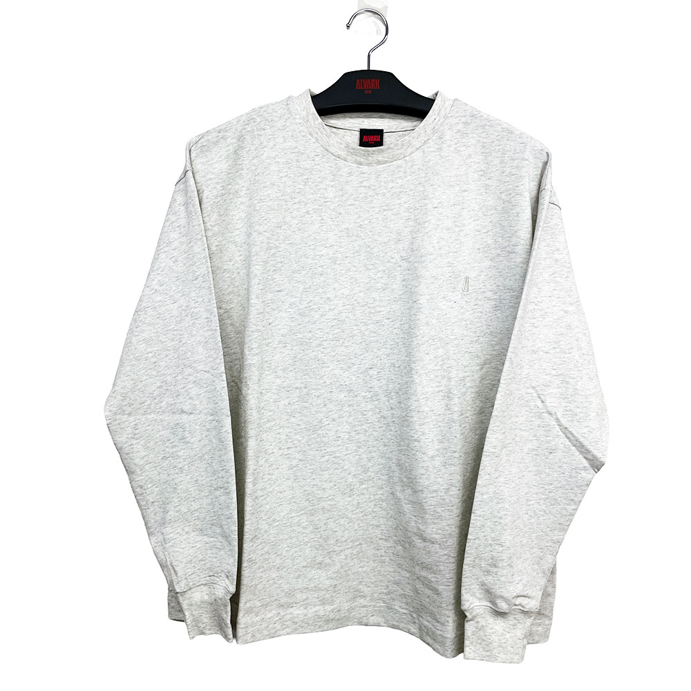 A刺繍ロングスリーブTシャツ（ホワイトグレー）