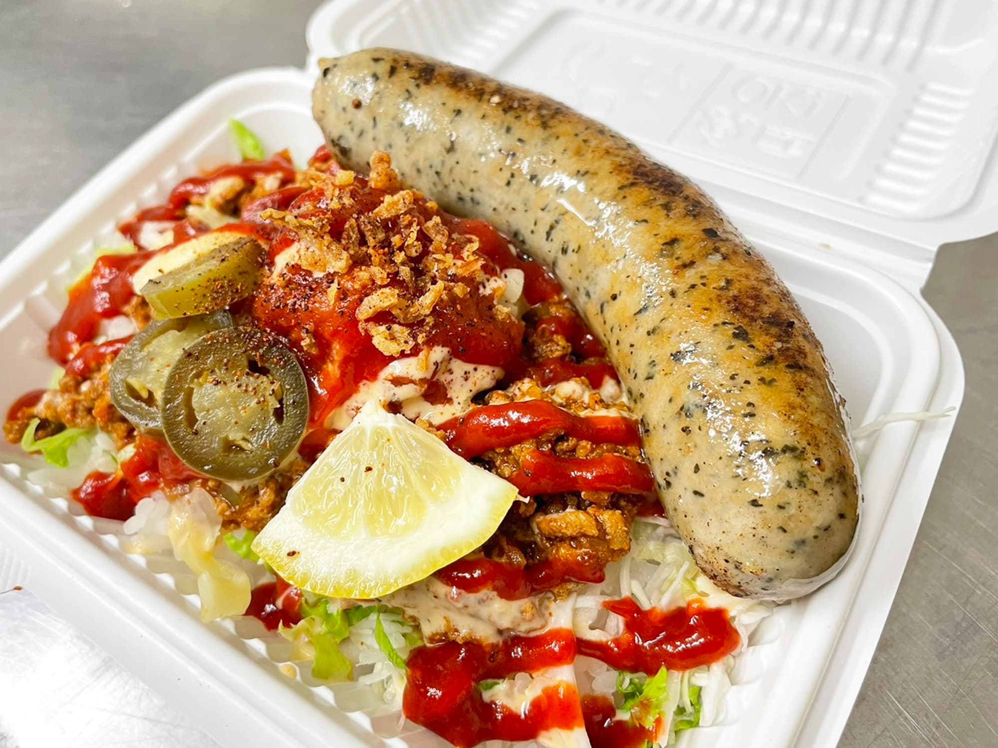 ホットフランクタコライス