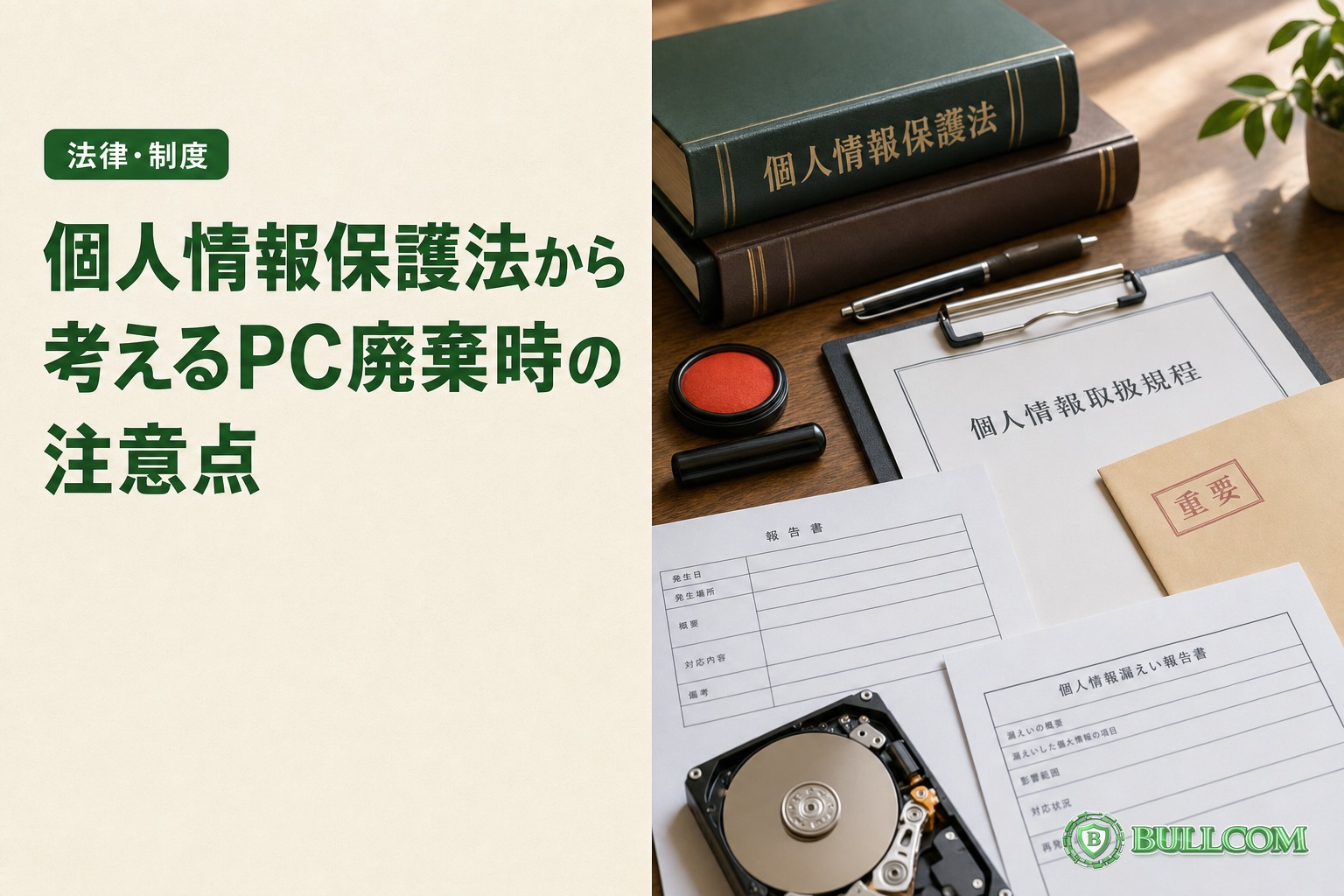 個人情報保護法から考えるPC廃棄時の注意点