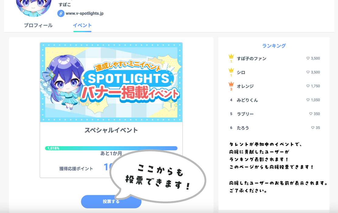 「投票する」から投票できます