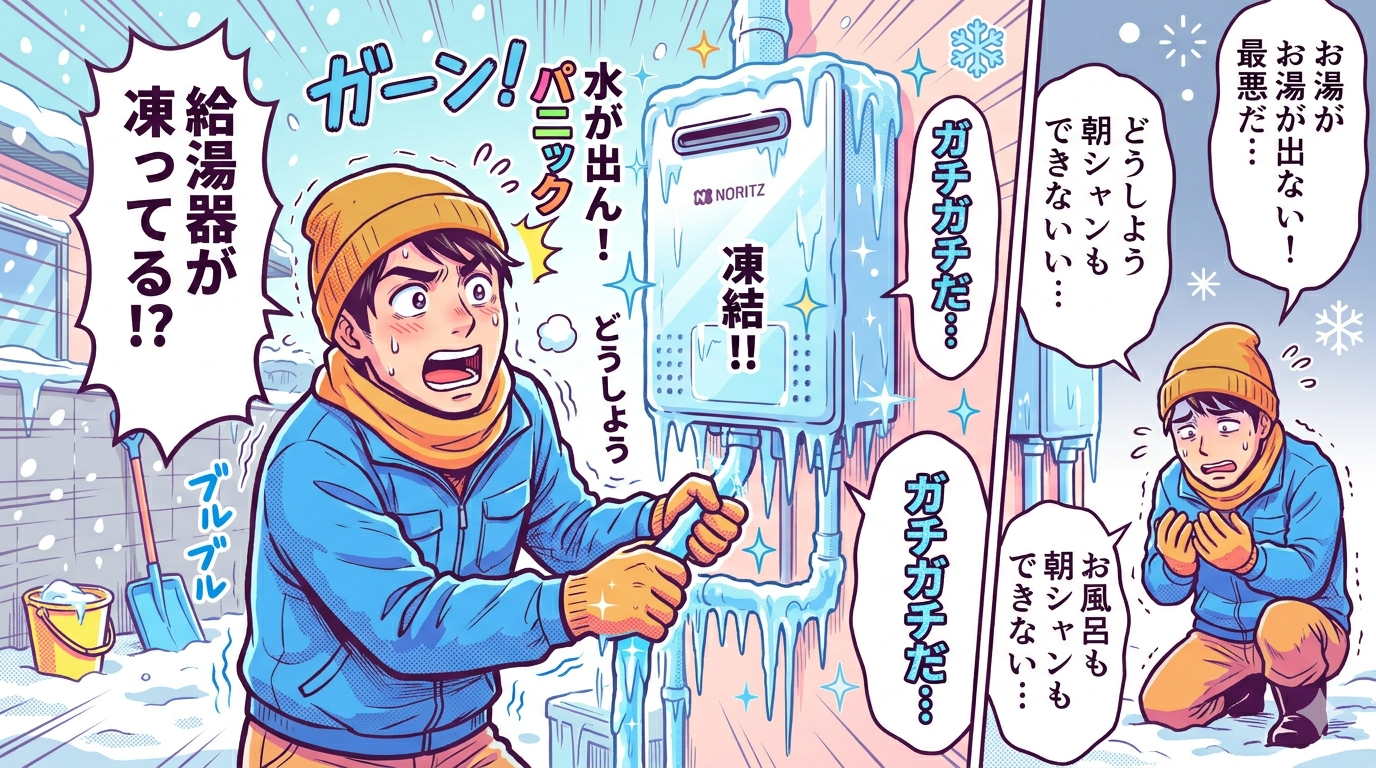 給湯器の配管凍結について