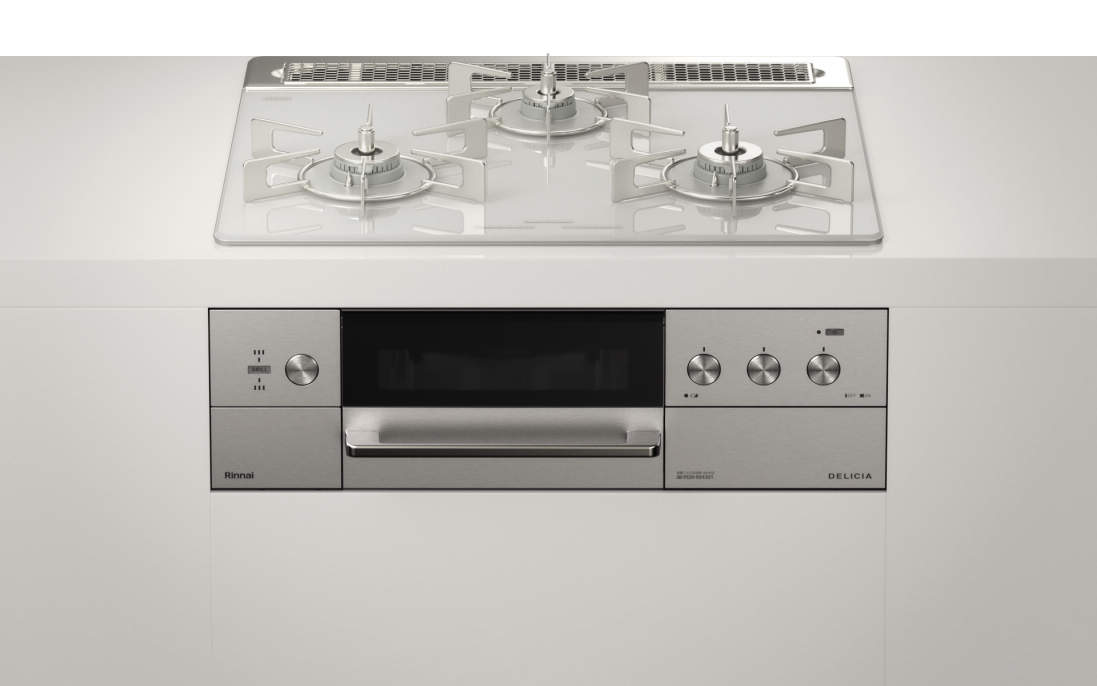 アローズホワイトガラストップ／ステンレスフェイス／ステンレスゴトク