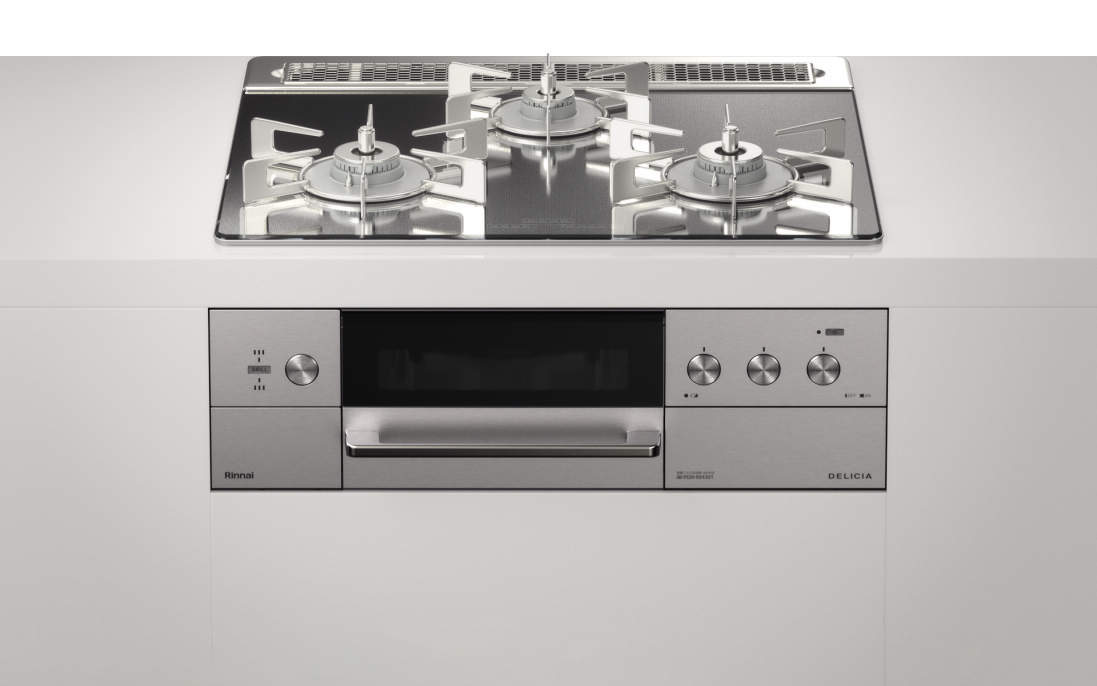 プラチナミラーガラストップ／ステンレスフェイス／ステンレスゴトク