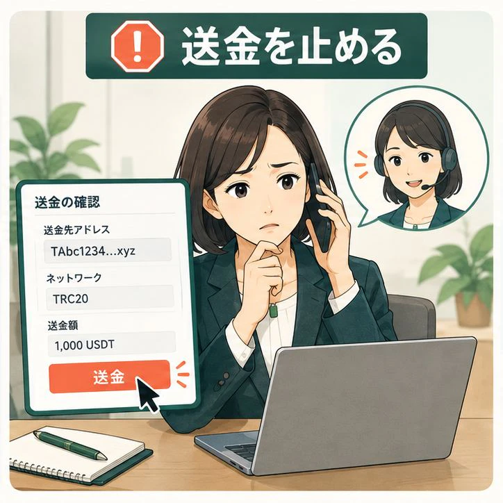 USDT送金要求の独自解説イラスト