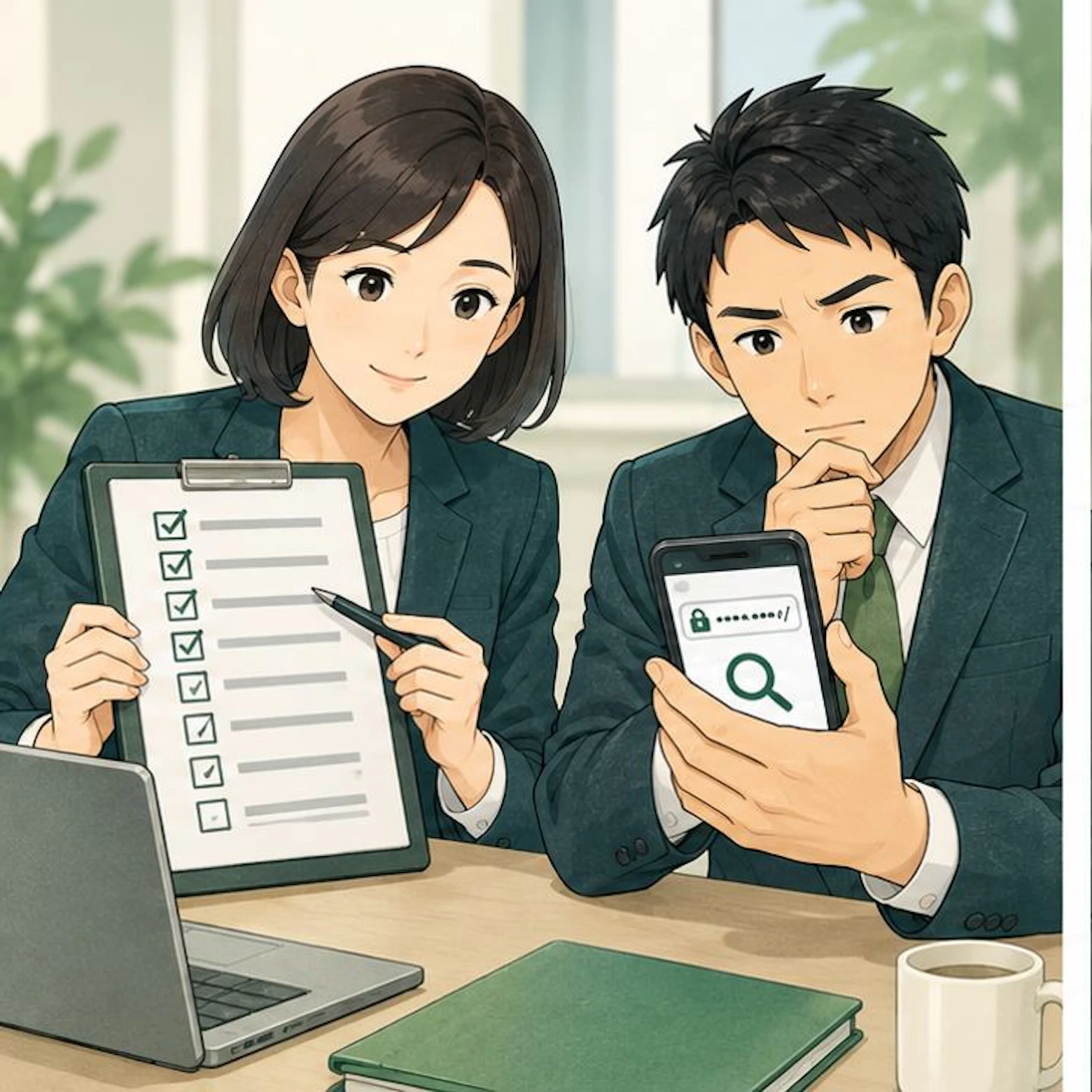 10項目を照合する場面