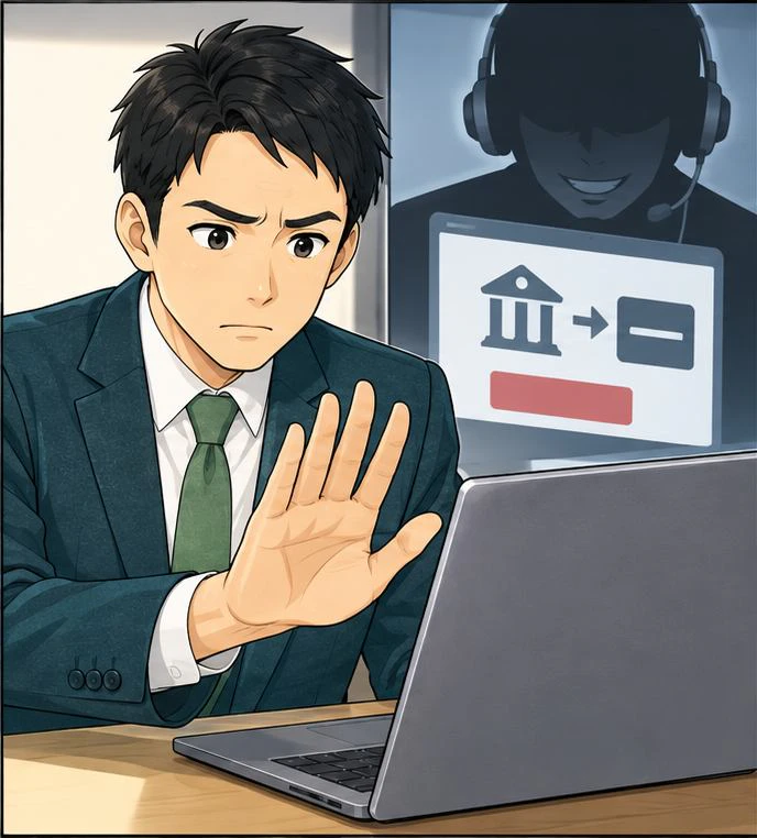 操作ミス修復費用詐欺の独自解説イラスト