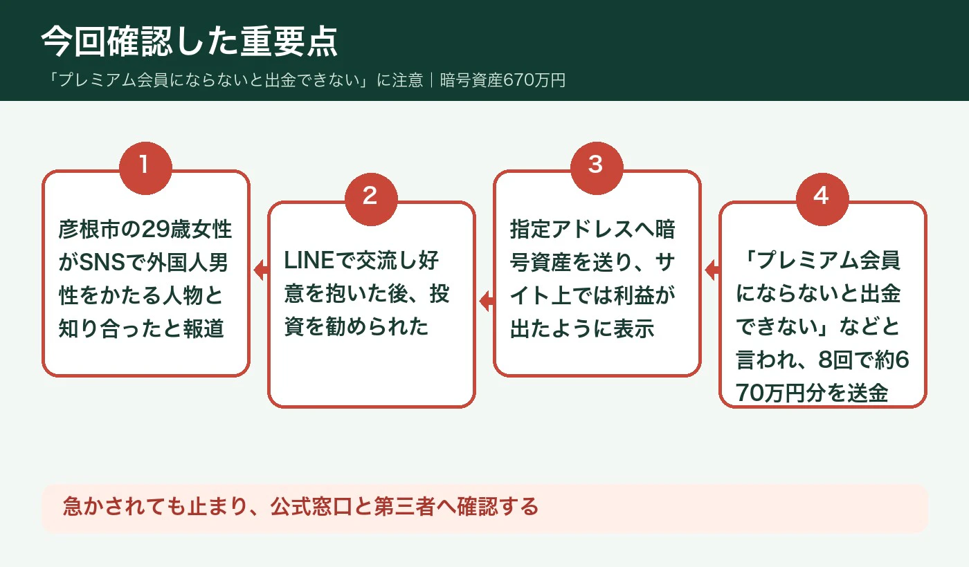 結論:「会員になれば出金できる」は追送金を止める合図の図解