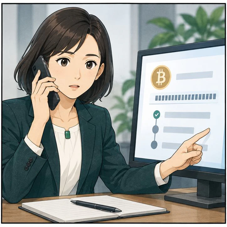 暗号資産送金直後の対応の独自解説イラスト