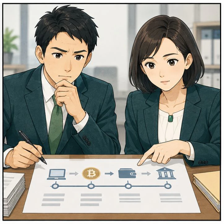 暗号資産送金直後の対応の独自解説イラスト