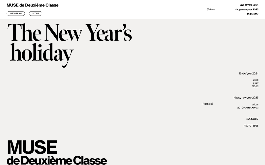 The New Year's holiday｜MUSE de Deuxieme Classe