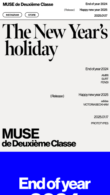 The New Year's holiday｜MUSE de Deuxieme Classe