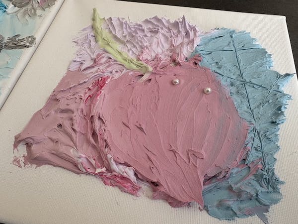 初めてのテクスチャアート。チェリーのモチーフ