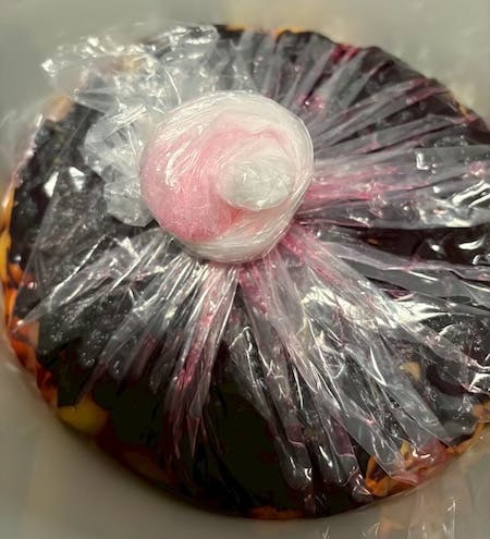 梅漬けの袋を閉じた