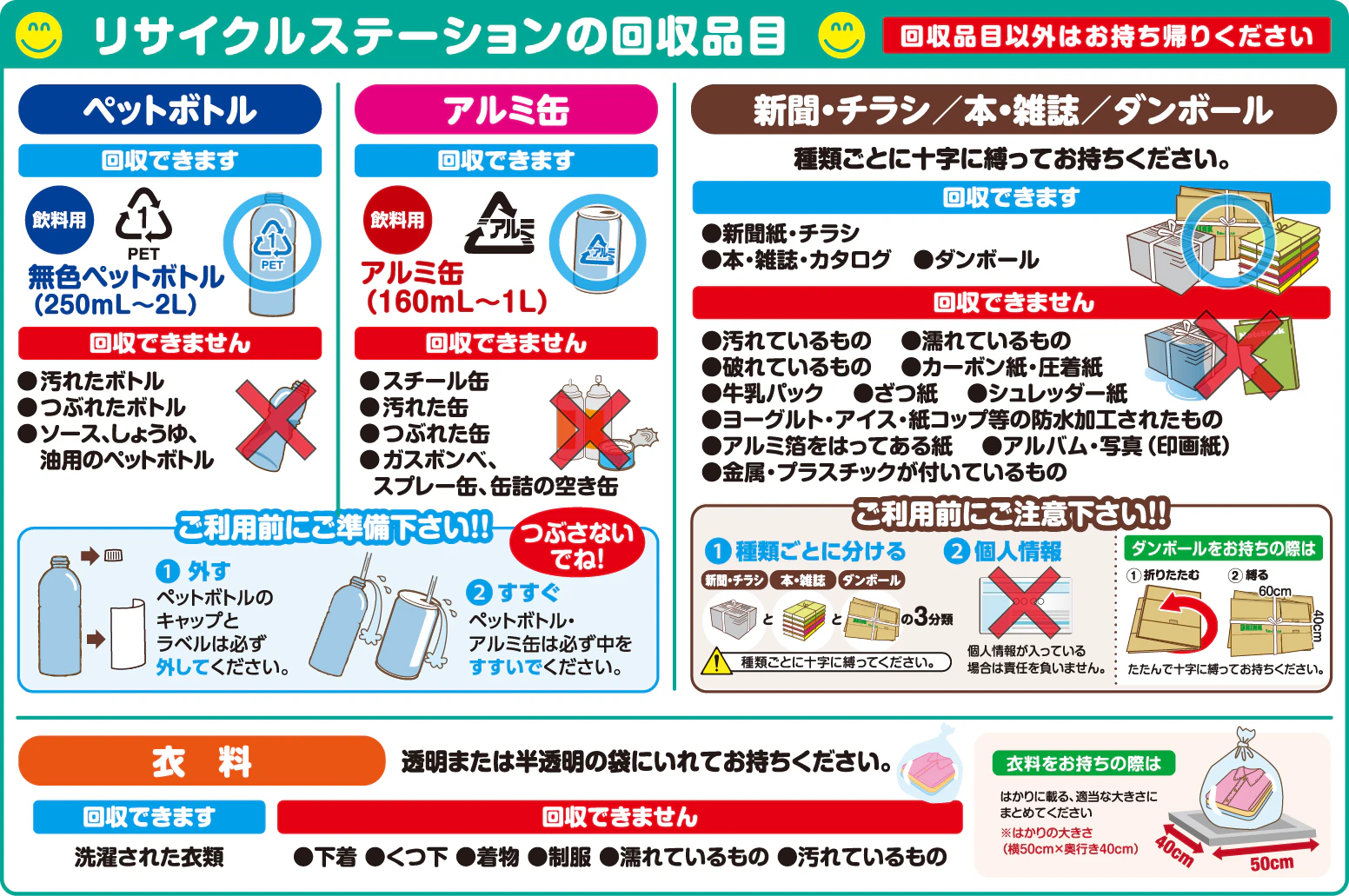 杏林堂ポイントカード・杏林堂アプリを使ってオトクにリサイクル♪ご家庭で不要になったペットボトル・アルミ缶・古紙・衣料（一部店舗）を持参すると、レジで使用できる金券と交換できます！