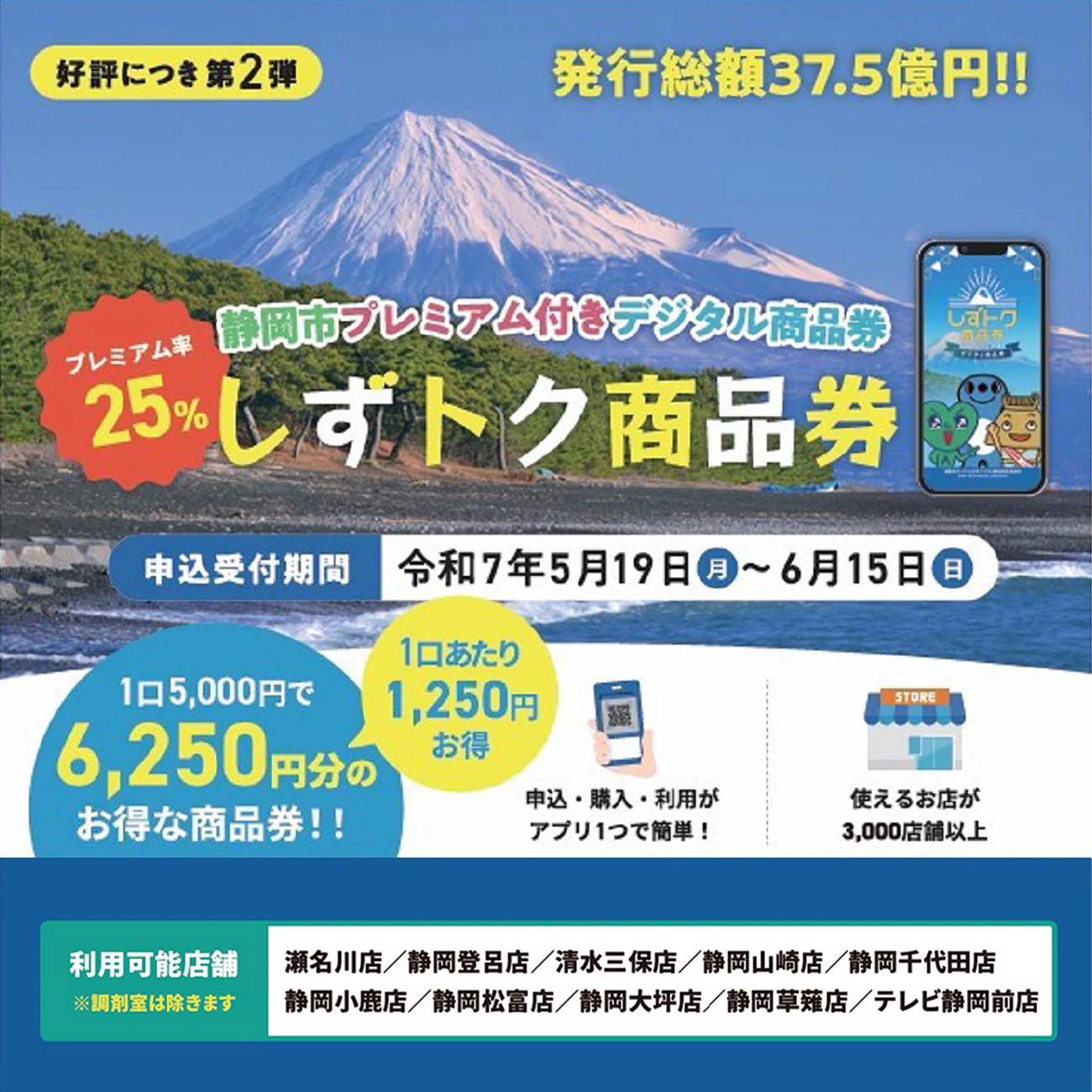 ~静岡市プレミアム商品券「しずトク商品券」~申込み受付中のサムネイル
