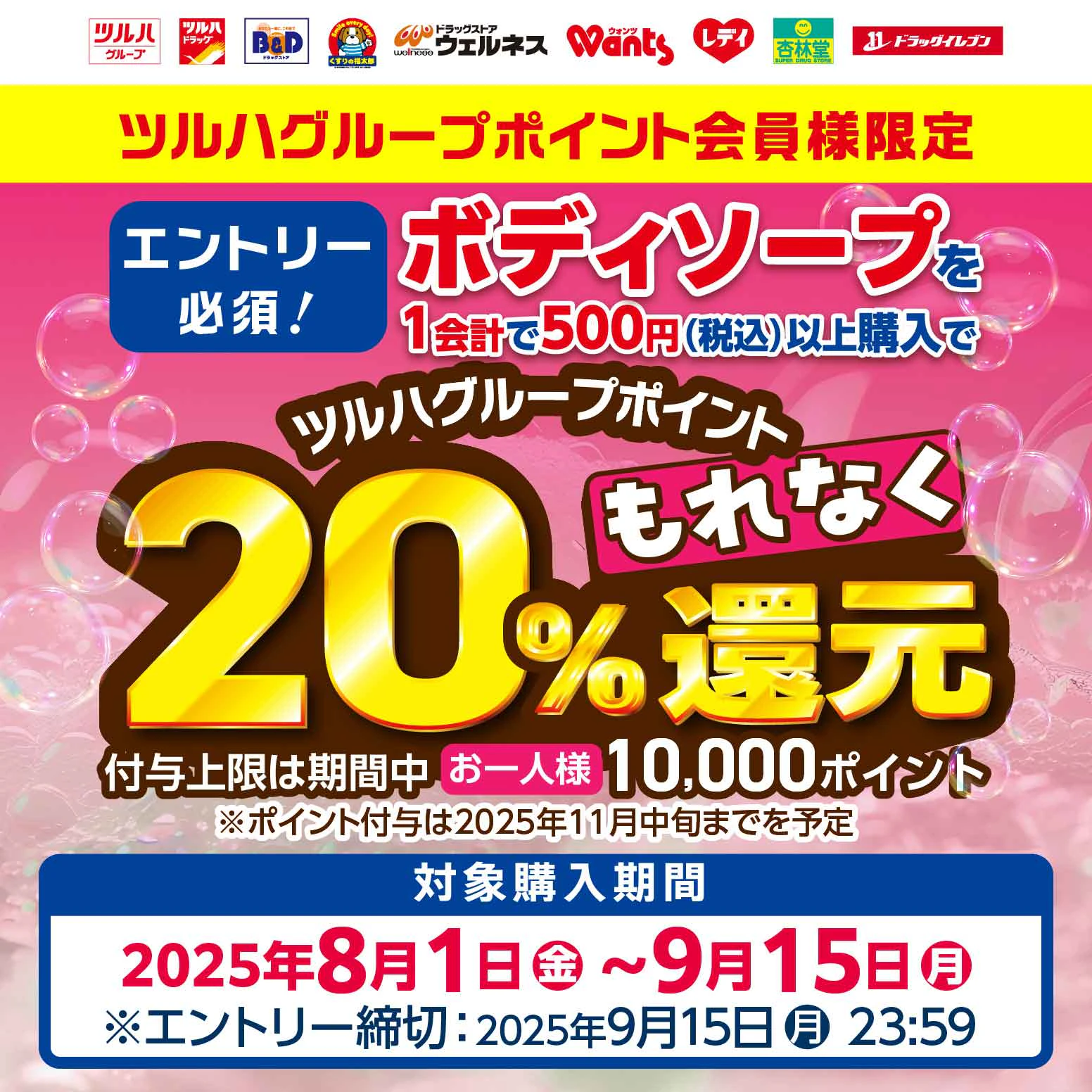ボディソープ20%還元キャンペーン