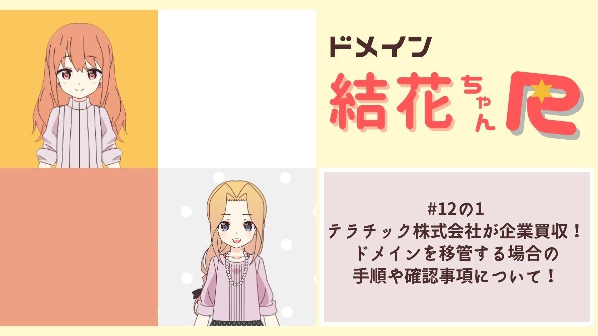 ＜12話の1＞テラチック株式会社が企業買収！ドメインを移管する場合の手順や確認事項について！