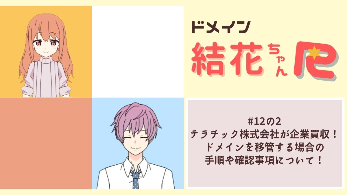 ＜12話の2＞テラチック株式会社が企業買収！ドメインを移管する場合の手順や確認事項について！
