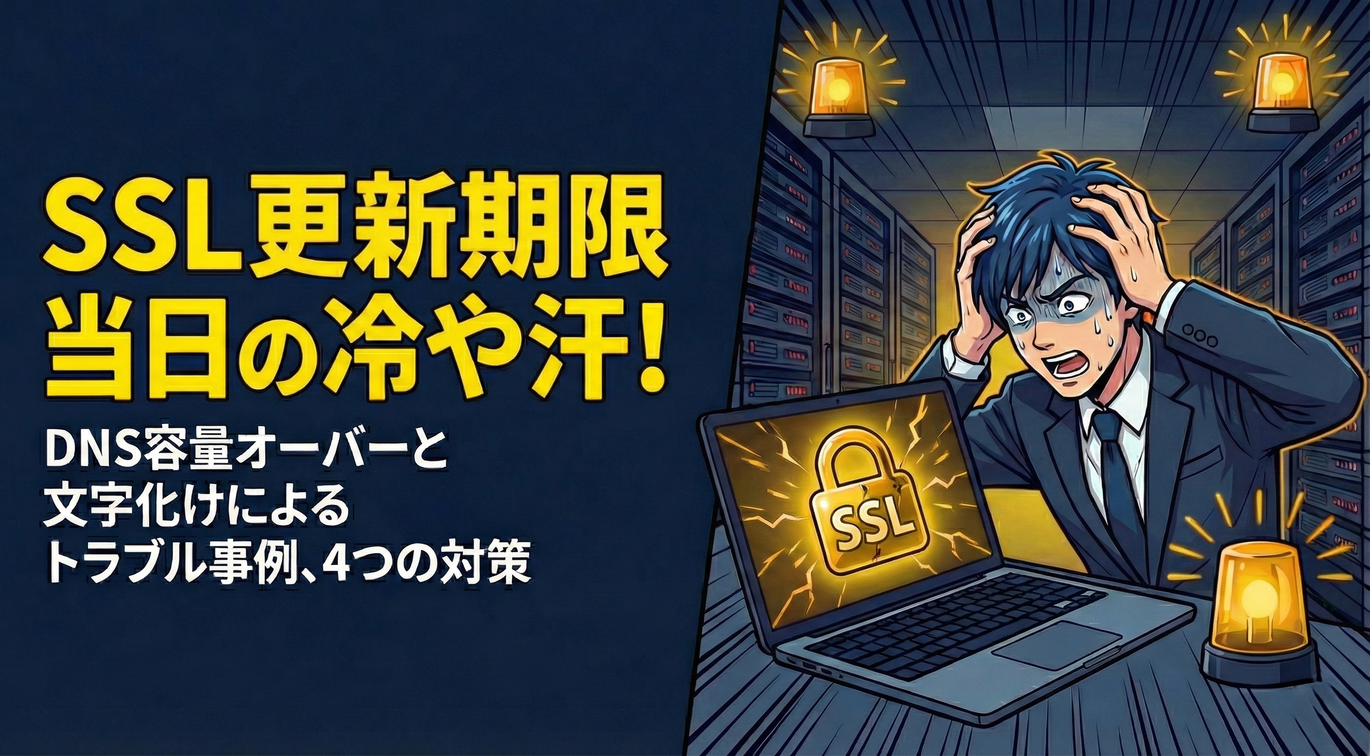 SSL更新期限当日の冷や汗！DNS容量オーバーと文字化けによるトラブル事例、4つの対策