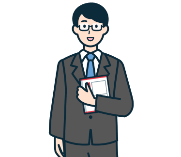 レターパックプラスを持ったその他社員（男性）