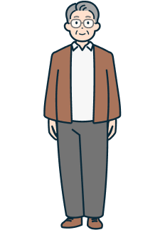 高齢のお客さま（男性）の全身