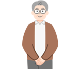 手を組んだ高齢のお客さま（男性）