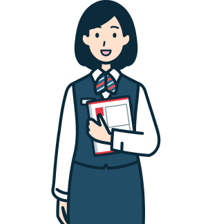 レターパックプラスを持った窓口社員（女性）