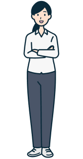 腕を組んだお客さま（女性）の全身