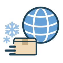 地球儀とクール配送