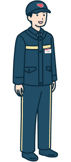 集配社員（男性）の全身斜め