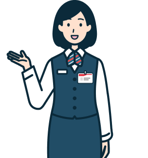 案内する窓口社員（女性）