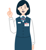 指差しする窓口社員（女性）2