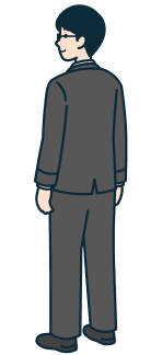 その他社員（男性）の全身背面斜め