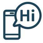 スマートフォンと挨拶の吹き出し