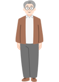 高齢のお客さま（男性）の全身