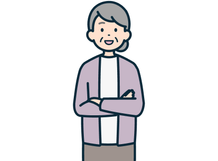 腕を組んだ高齢のお客さま（女性）