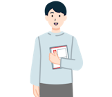 レターパックプラスを持ったお客さま（男性）