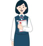 レターパックプラスを持った窓口社員（女性）